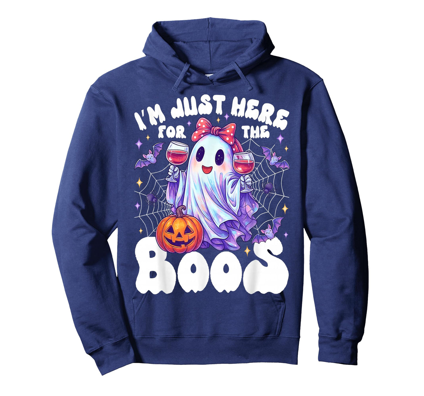 Funny I'm Just Here for The Boos Cute Halloween Ghost Women T-Shirt