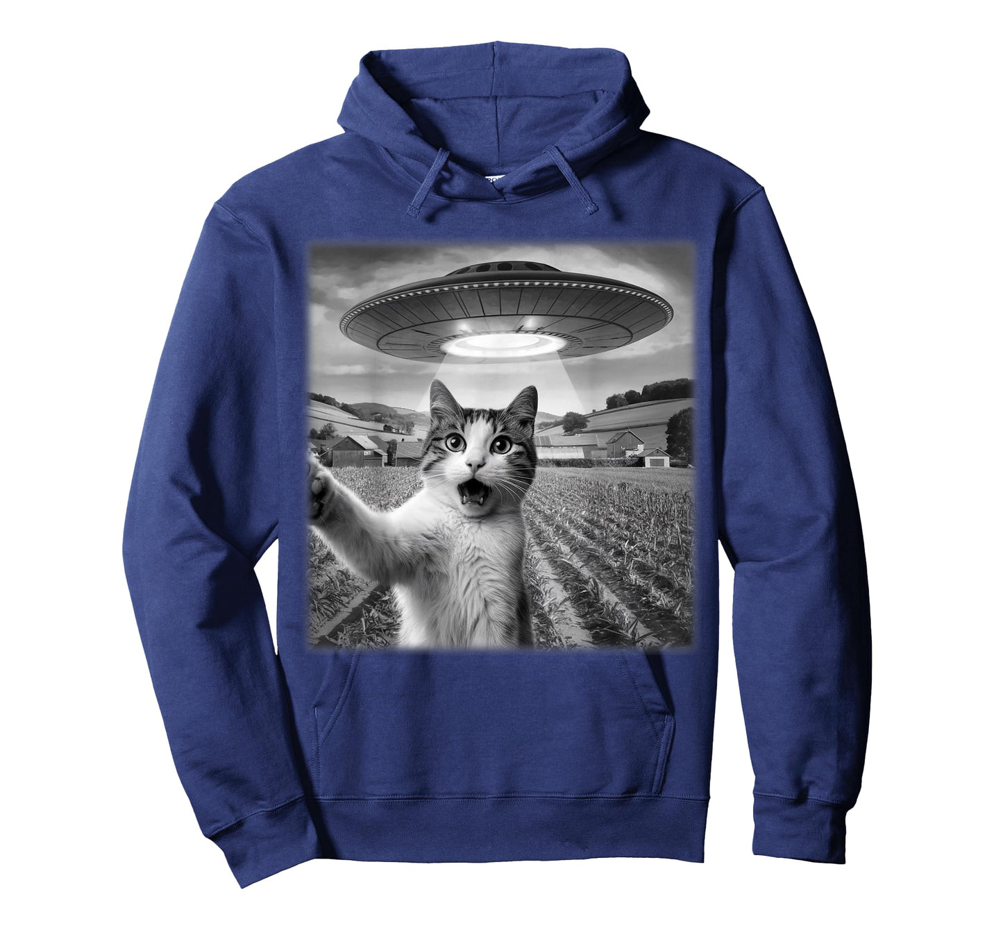 Cat Selfie With Alien UFO Funny Cat Meme For Men Women Kid T-Shirt