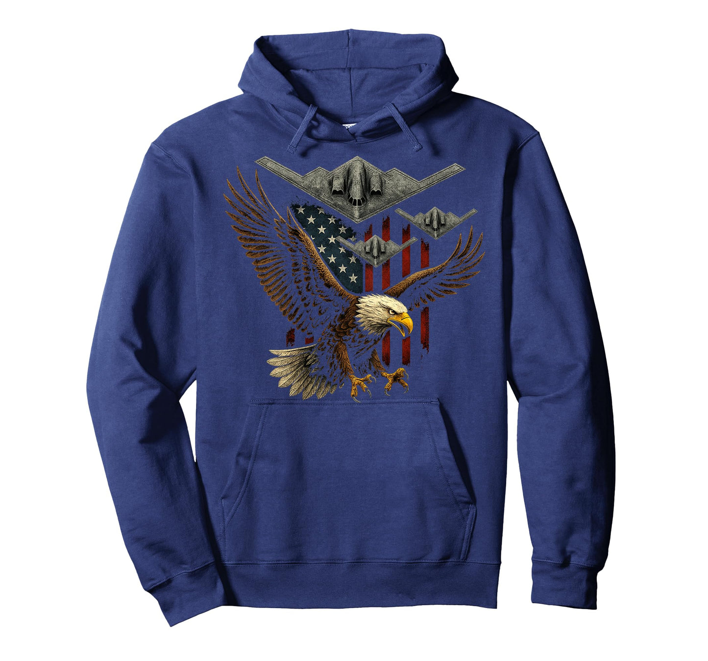 On Back Patriotic Eagle B2 Bombers American Flag 4th of July T-Shirt