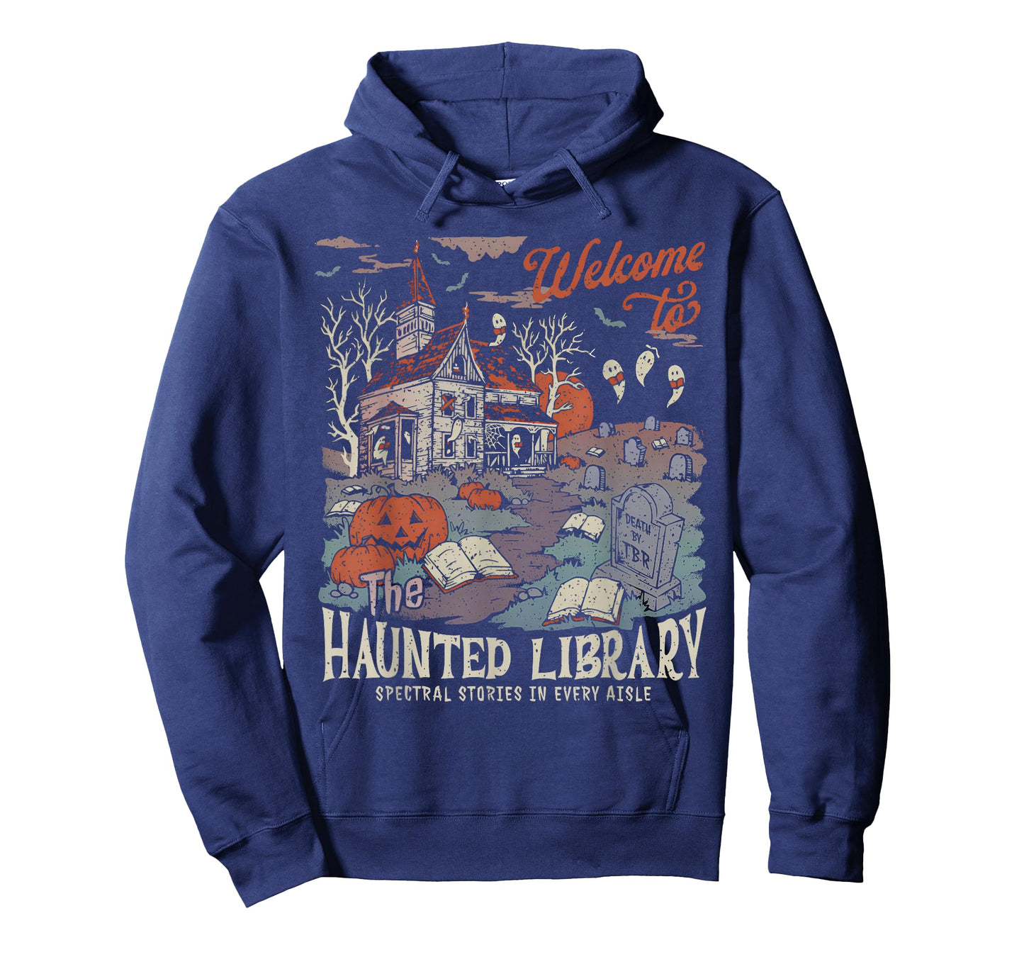 Retro Salem Welcome To The Haunted Library Bookish Halloween T-Shirt