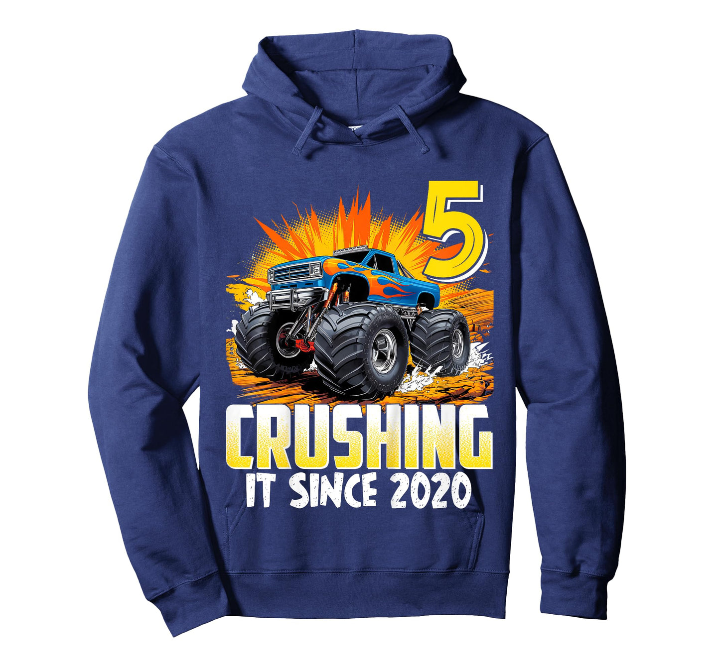 Kids Birthday Monster Truck 5 Year Old Boys 5th Party Born 2020 T-Shirt