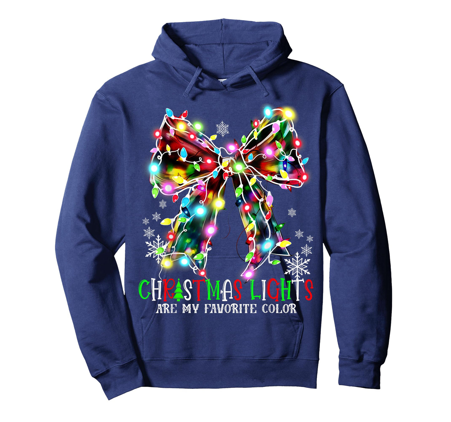 Christmas Lights Are My Favorite Color Coquette Bow Pajamas T-Shirt