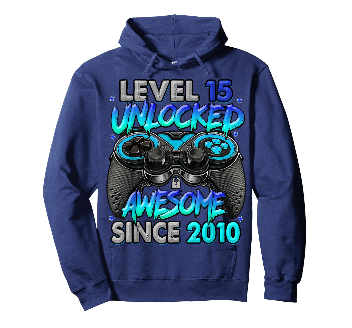 Level 15 Unlocked Awesome Since 2010 15th Birthday Gaming T-Shirt