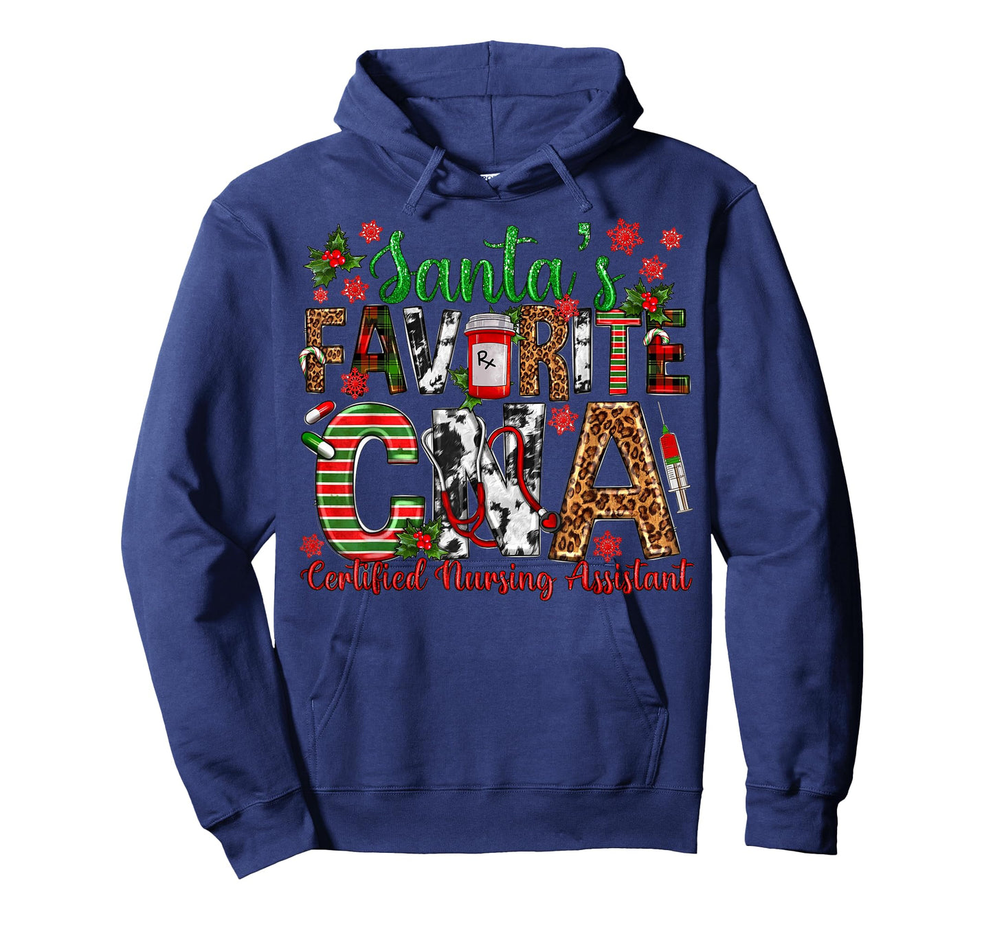 Santa's Favorite CNA Certified Nursing Assistant Christmas T-Shirt