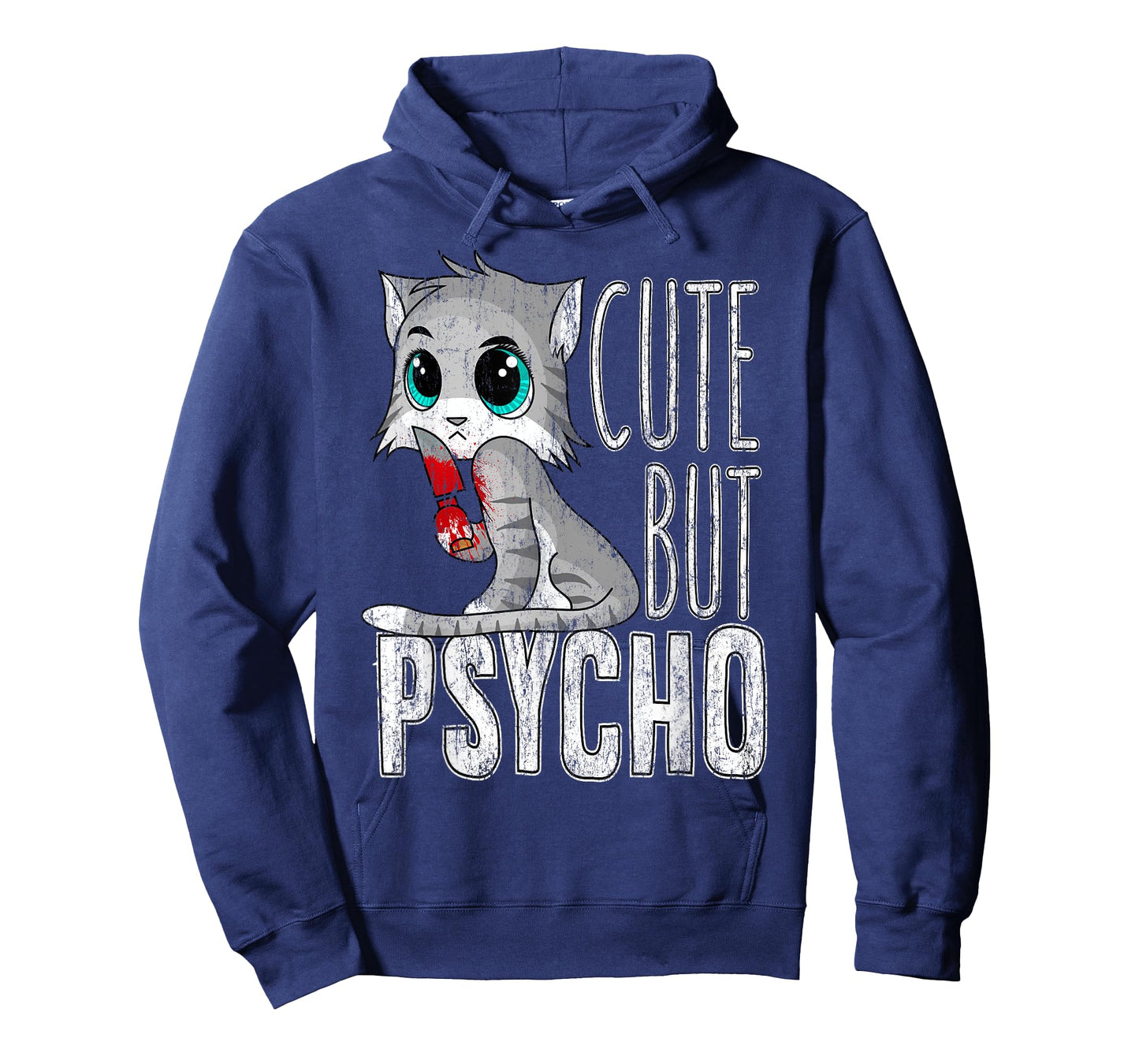 Cute But Psycho Kitty Cat Wife Mom Gift Horror Halloween Men Women Kids T-Shirt