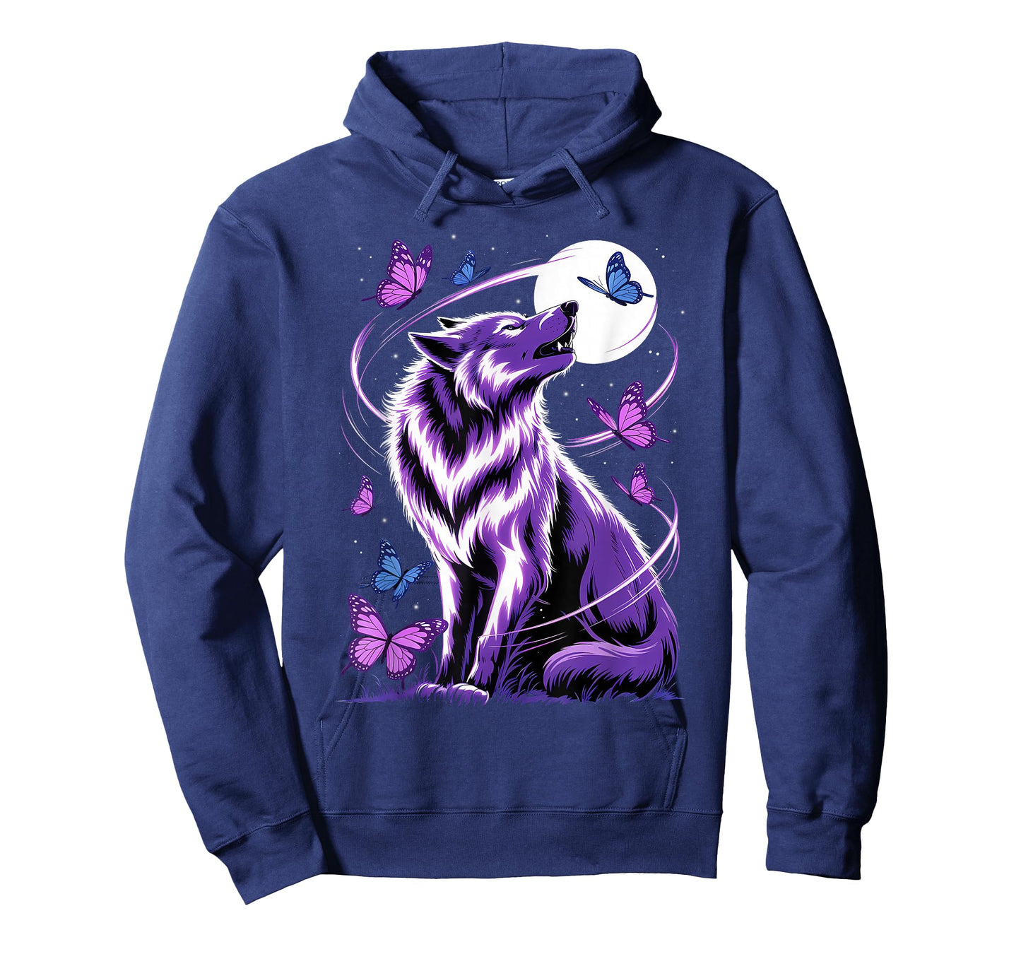 Wolf Magical Purple Butterfly Wolf Lover T-Shirt