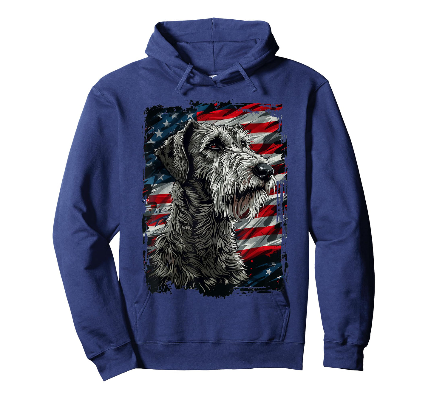 Irish Wolfhound American Flag Women Kids Men T-Shirt