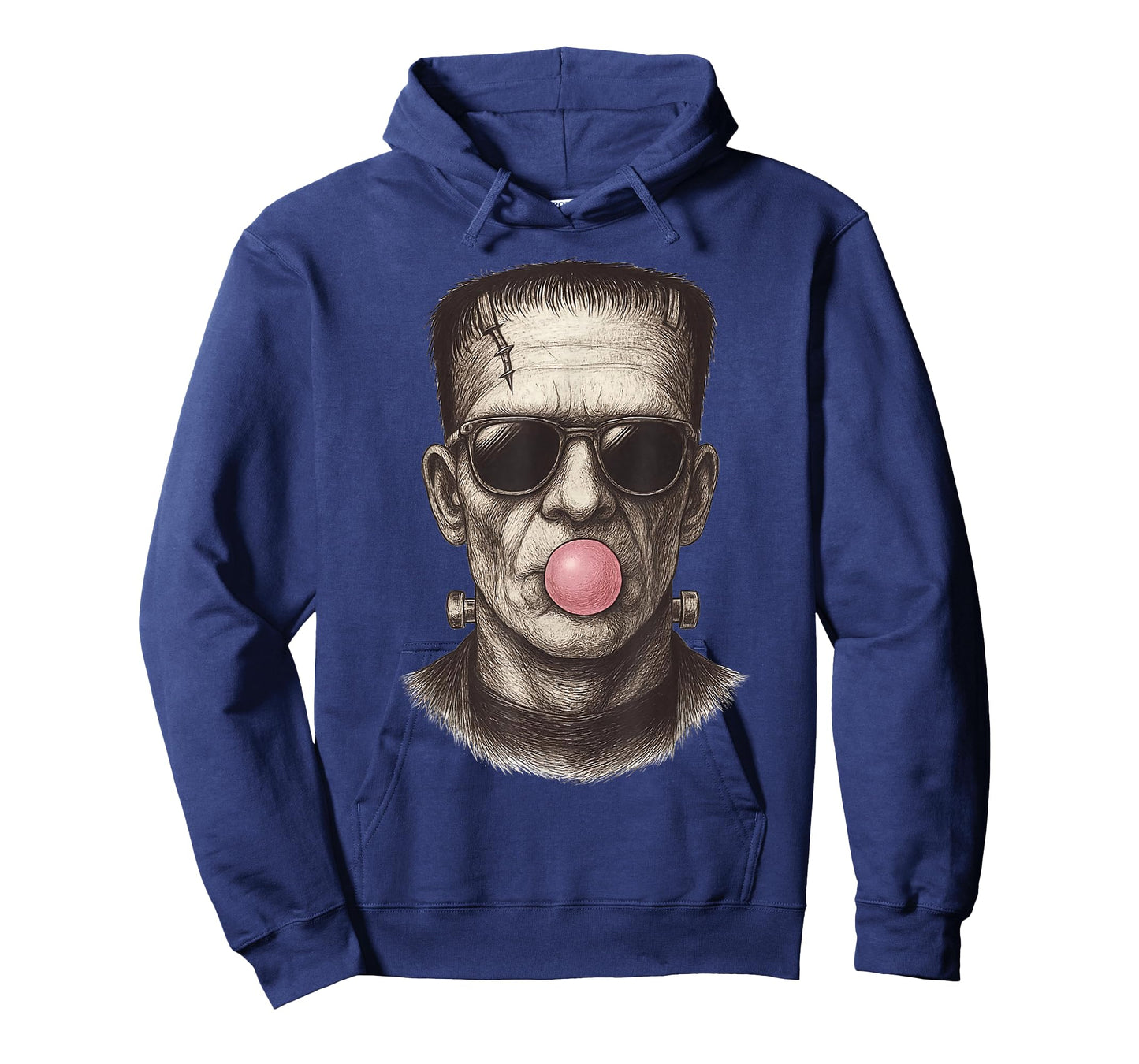Retro Frankenstein Monster Blowing a Bubble Gum Halloween T-Shirt