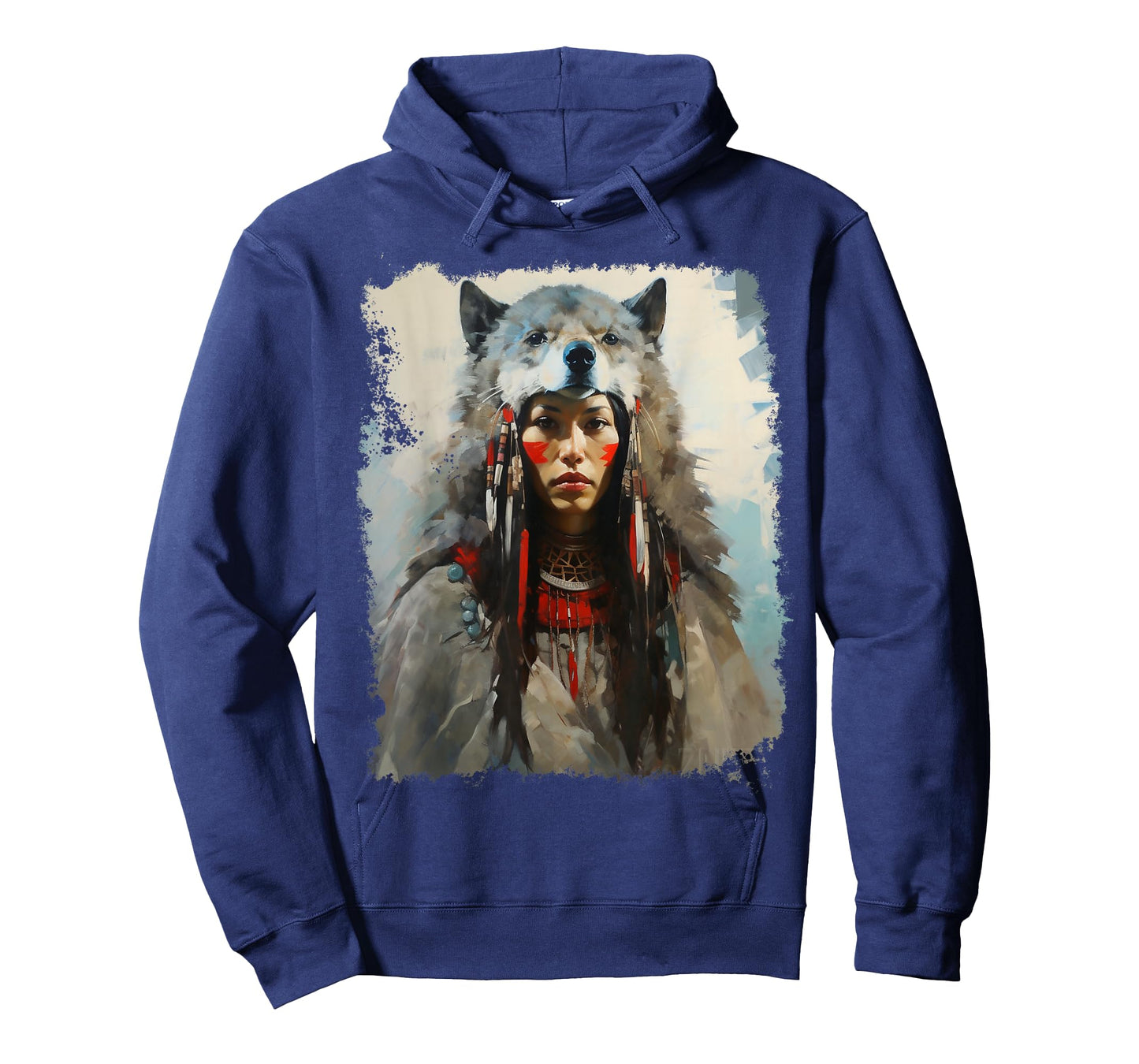 Native Indian Woman Tribe Wolf T-Shirt