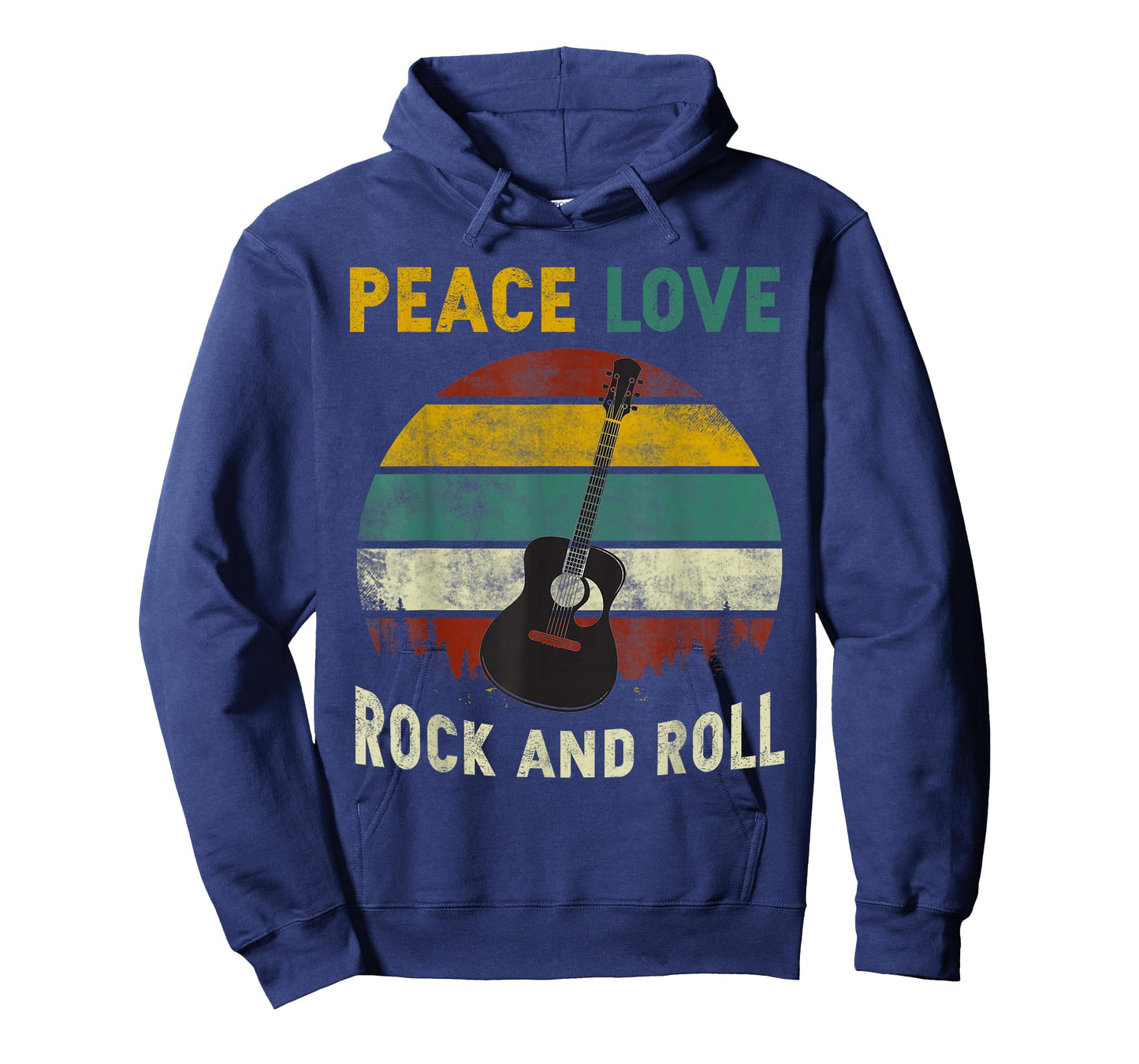 Peace Love Rock and Roll Guitar Player Guitarist Vintage T-Shirt
