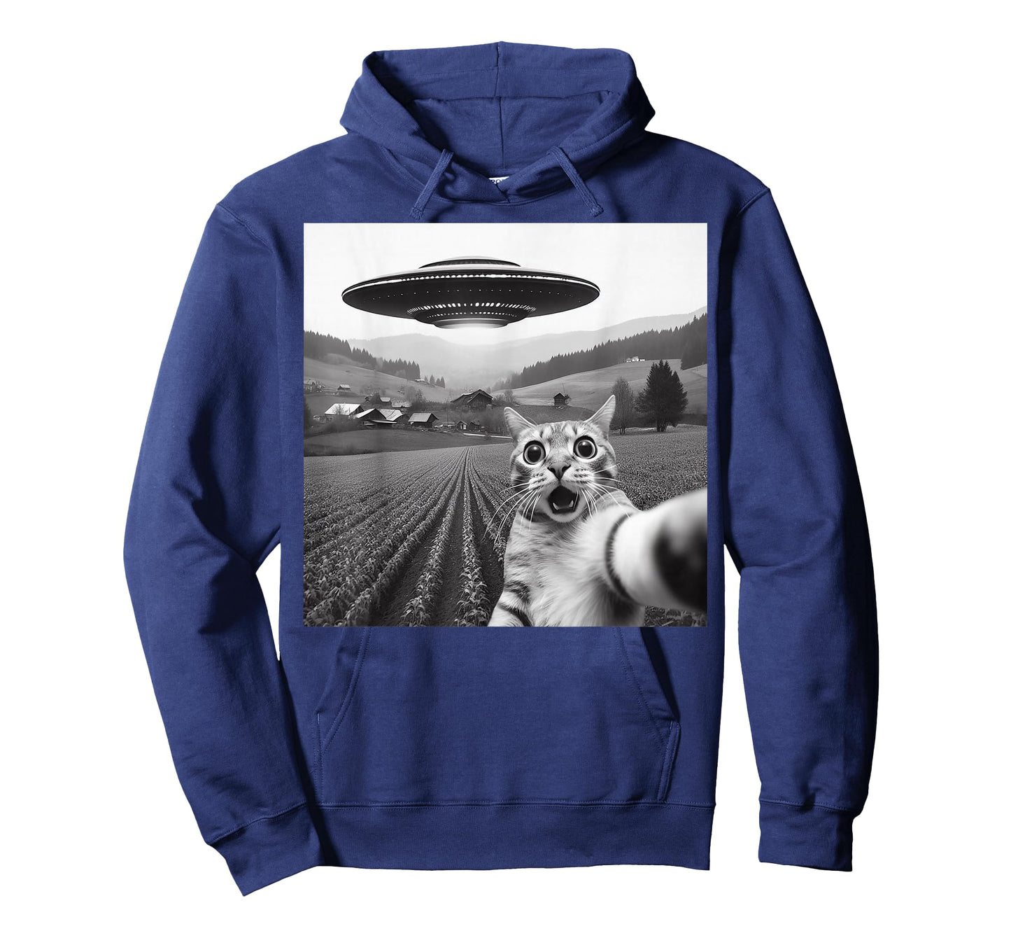 Cat Selfie With Alien UFO Funny Cat Gifts For Men Women Kid T-Shirt