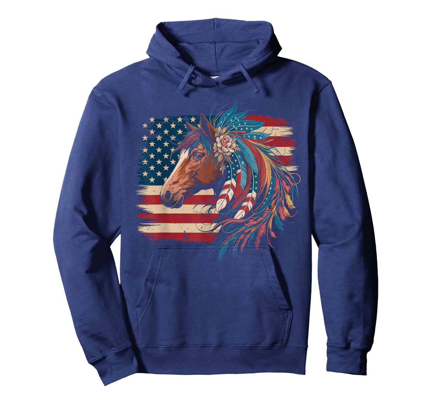 American Flag Horse Riding Tshirt Women Country Patriot USA T-Shirt