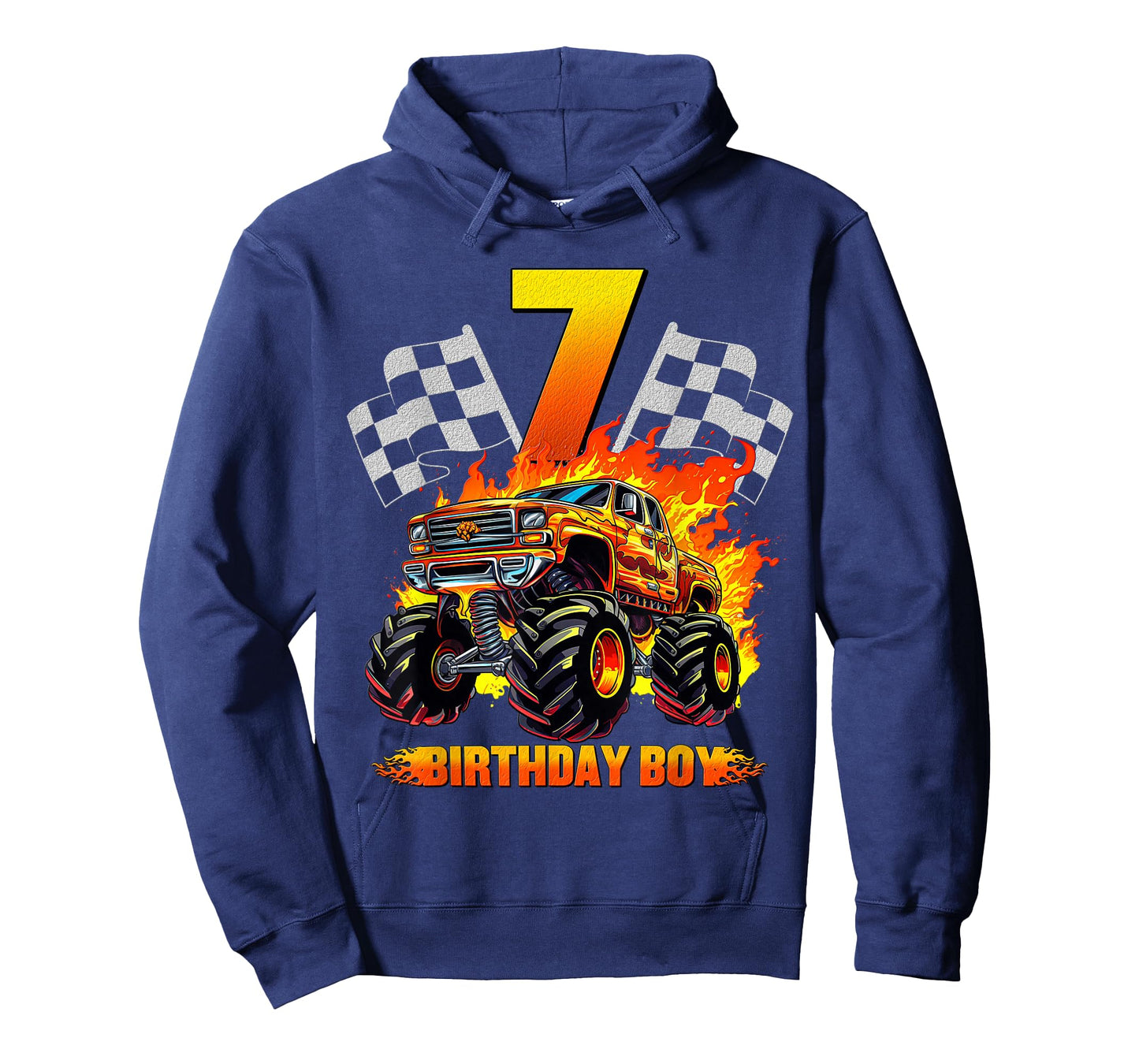 7 Year Old Birthday Monster Truck 7th Birthday Boy Kids T-Shirt