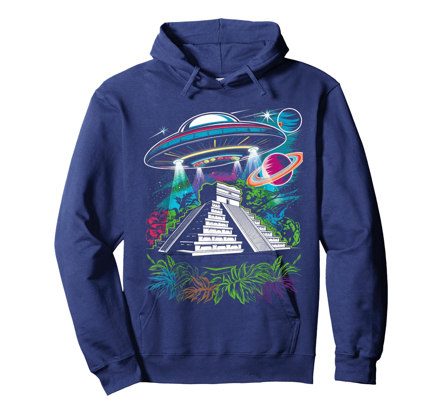 UFO Ancient Alien Pyramid South America Jungle T-Shirt