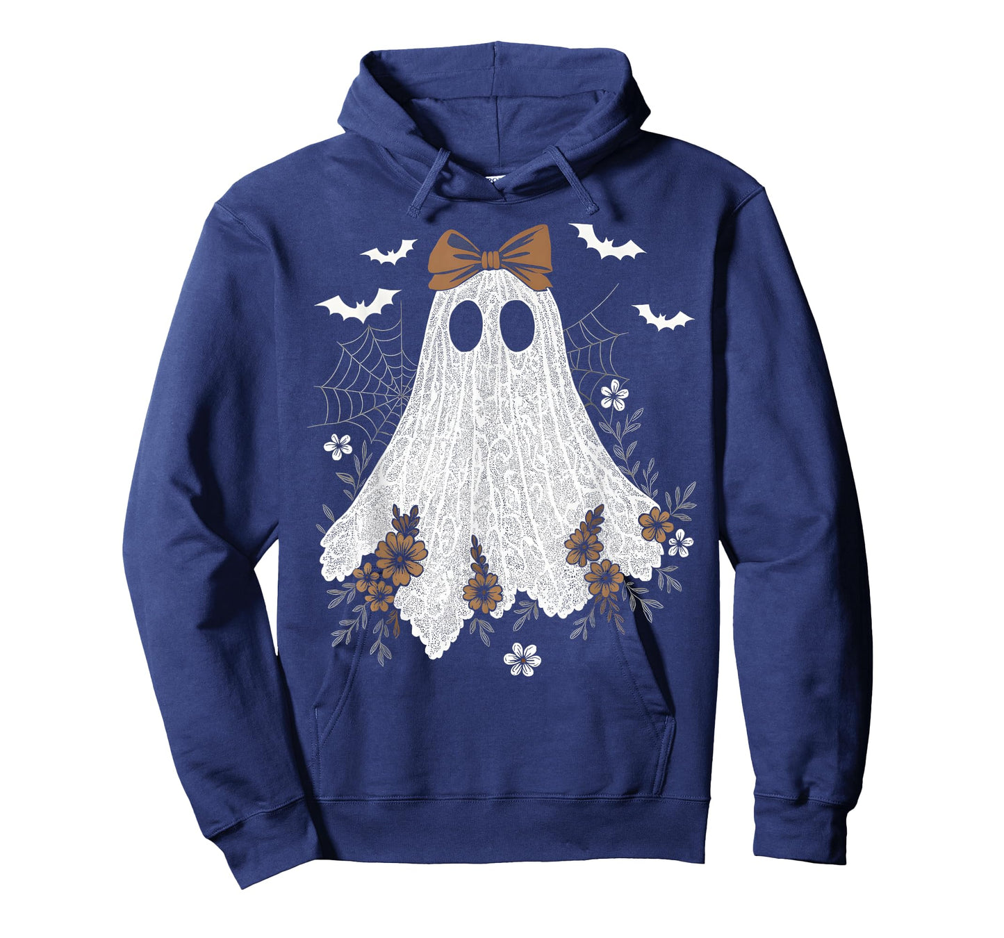 Coquette Ghost Halloween Flower Ghost Spooky Lace Ghost T-Shirt
