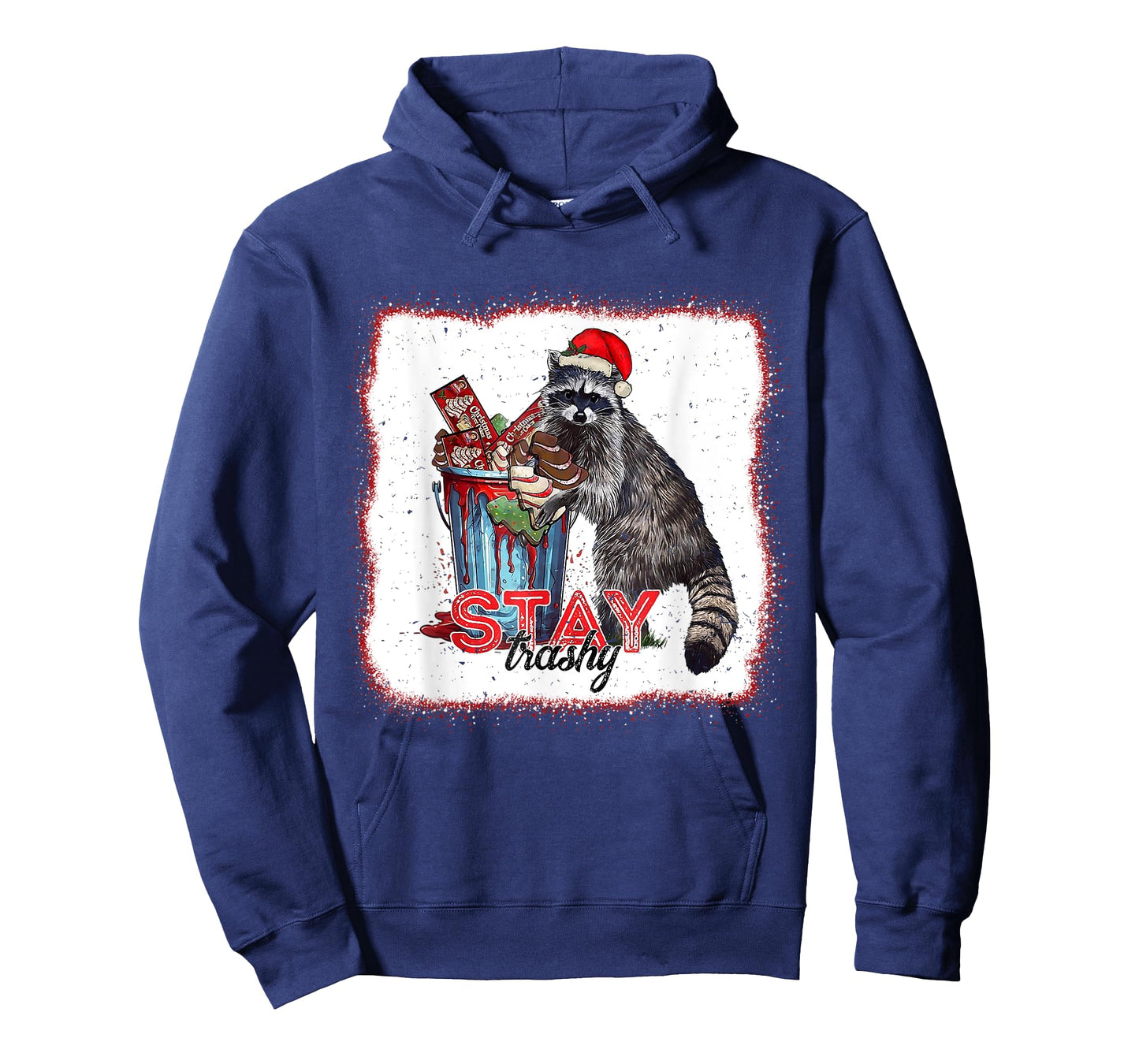 Christmas Snack Stay Funny Trashy Raccoon Opossums Santa Hat T-Shirt