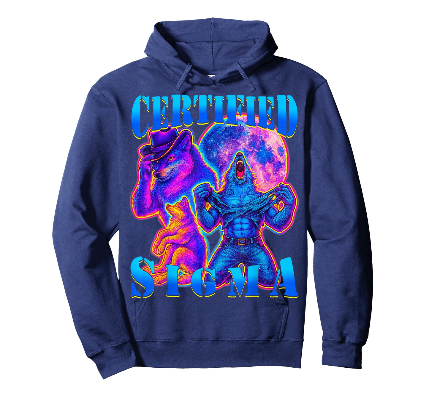 Certified Sigma Wolf Funny Meme Alpha Grindset Retro Bootleg T-Shirt