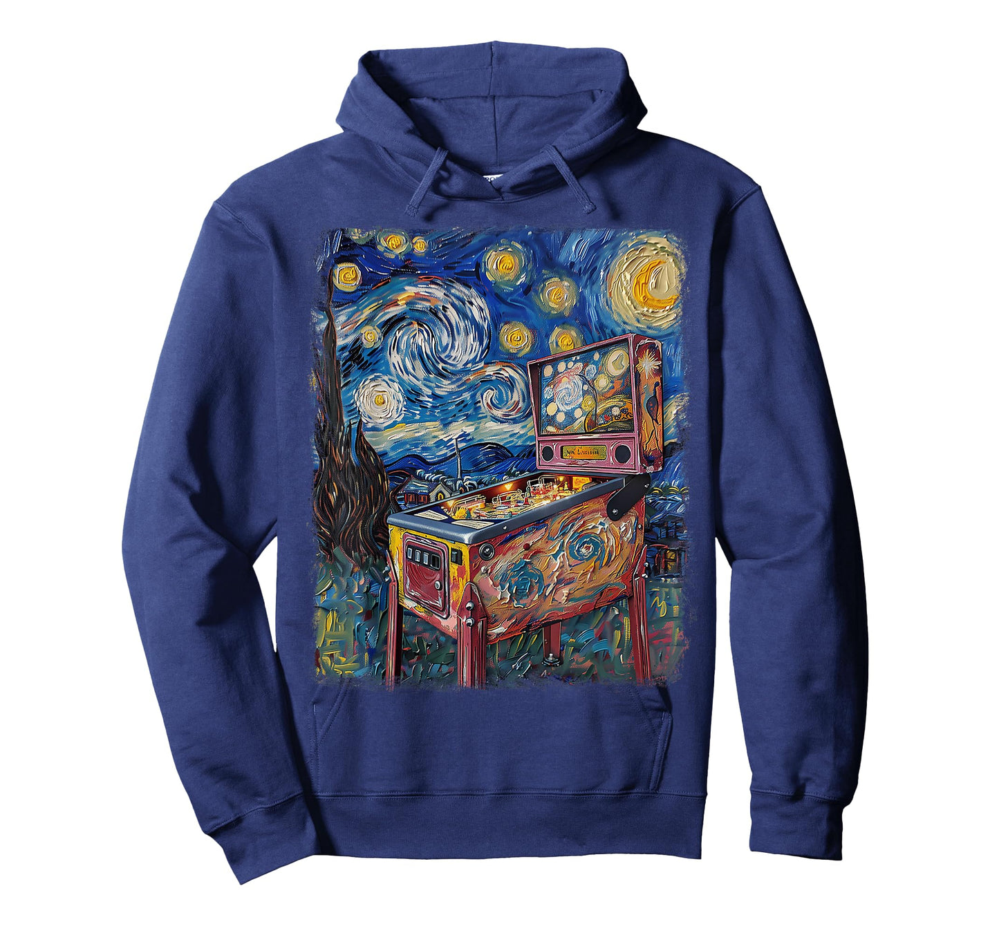 Pinball Arcade Game Machine Starry Night Painting T-Shirt