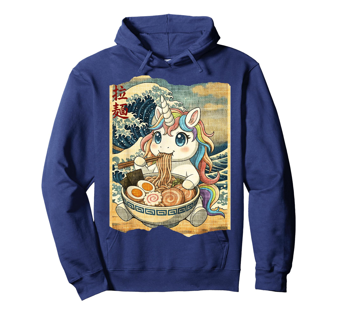 Funny Kawaii Unicorn Ramen Noodle Bowl Japanese Wave T-Shirt