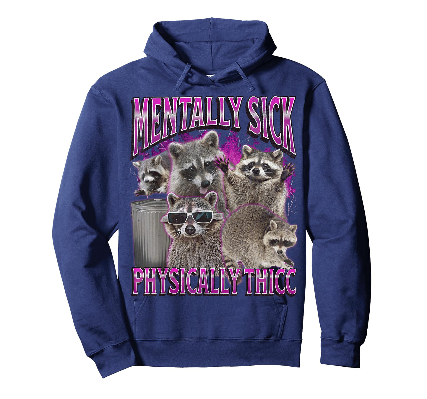 Physically Thicc Funny Raccoon Meme Bootleg Graphic 90s T-Shirt