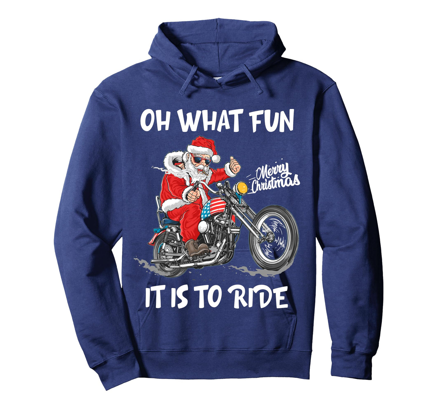 Biker Santa Motorcycle Fan Merry Christmas Xmas Holidays Long Sleeve T-Shirt