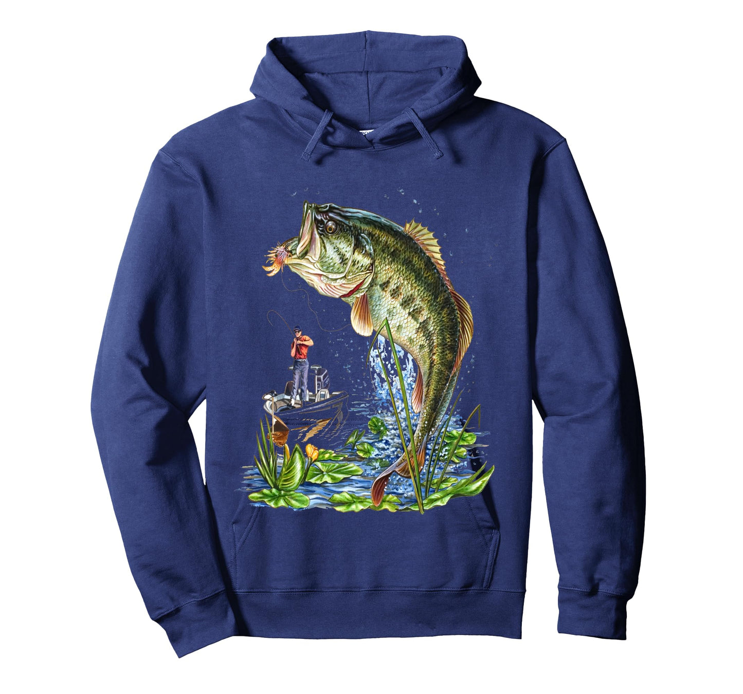 Fishing Graphic graphic Large Mouth Bass Fish Long Sleeve T-Shirt