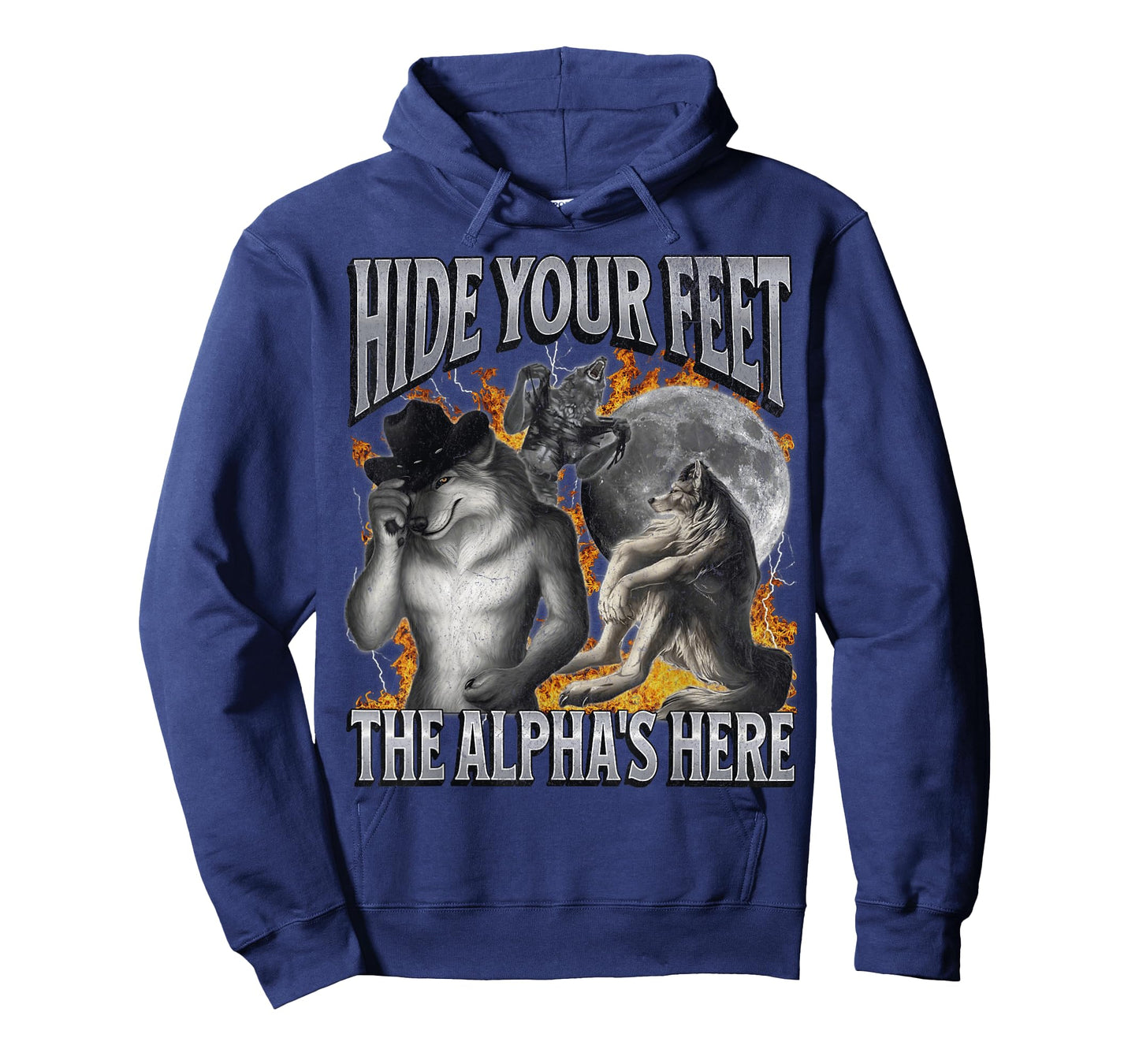 Hide Your Feet The Alpha's Here Funny Werewolf Meme Bootleg T-Shirt