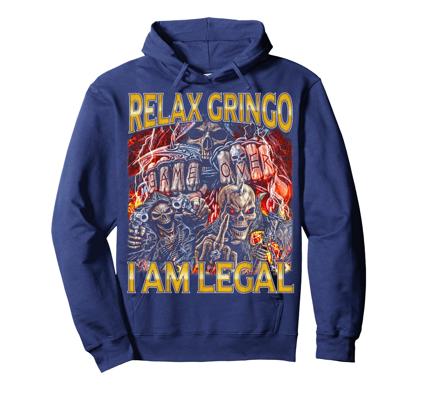 Relax Gringo Edgy Skeleton Bootleg Hard Skeleton Meme T-Shirt