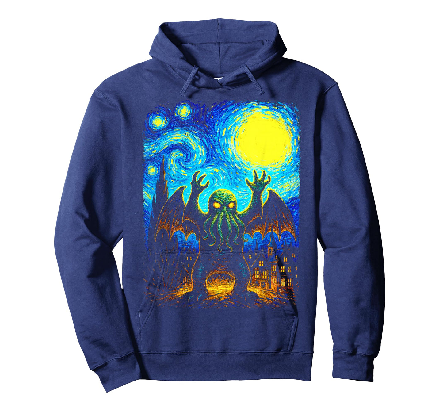 Cthulhu Starry Night Lovecraftian Van Gogh Cosmic Horror Art T-Shirt