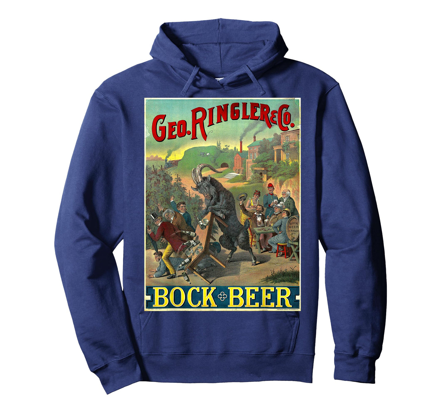 Black Goat Bock Beer Knocking Over Table of Wine T-Shirt