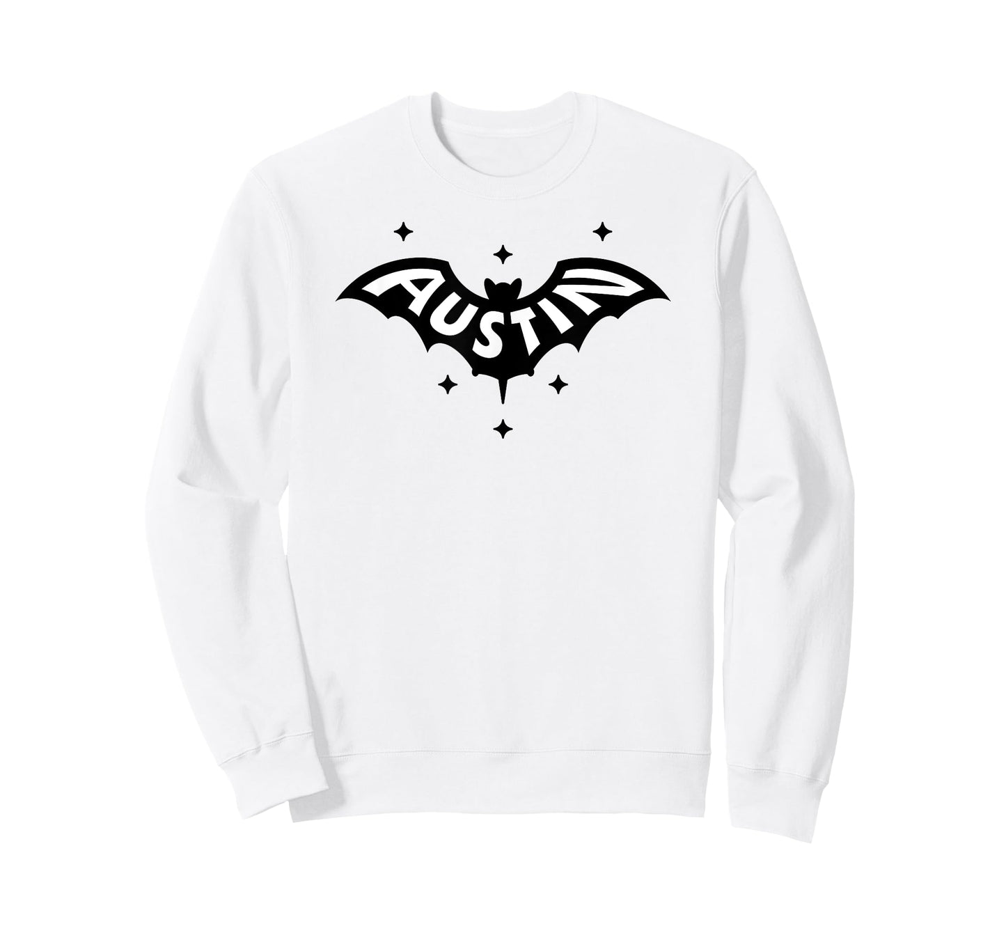 AUSTIN BAT - Austin TX Bat Logo W. Stars Two Tone Design T-Shirt