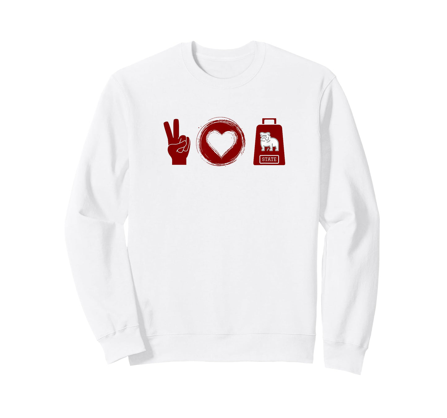Peace, Love, Cowbell Mississippi Game Day T-Shirt