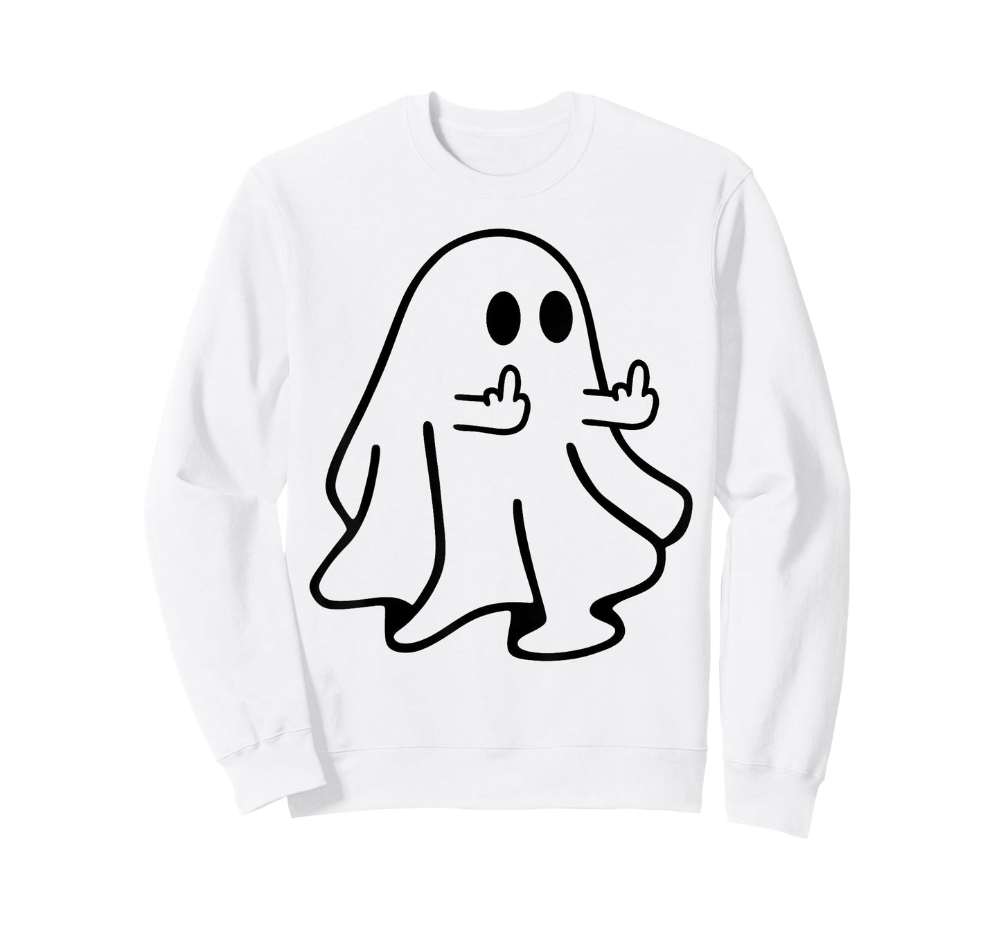 Boo Ghost Middle Finger Funny Halloween Costume Adult Joke T-Shirt