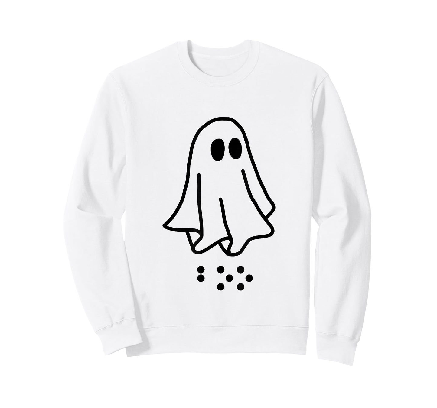 Simulated Braille Halloween Clothing Adult and Youth Ghost T-Shirt