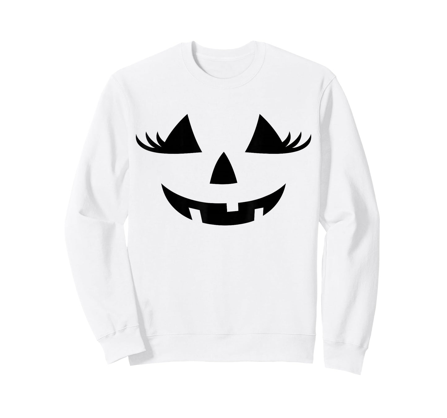 Funny Jack O Lantern Face Pumpkin Eyelashes Hallowen Costume T-Shirt