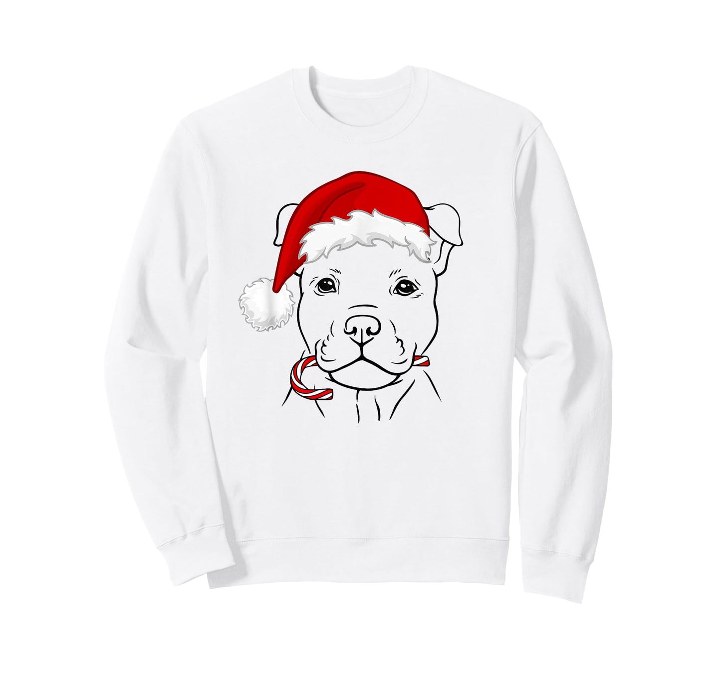 Christmas Puppy with Santa Hat and Candy Cane - Dog Lovers Men Women Kids T-Shirt