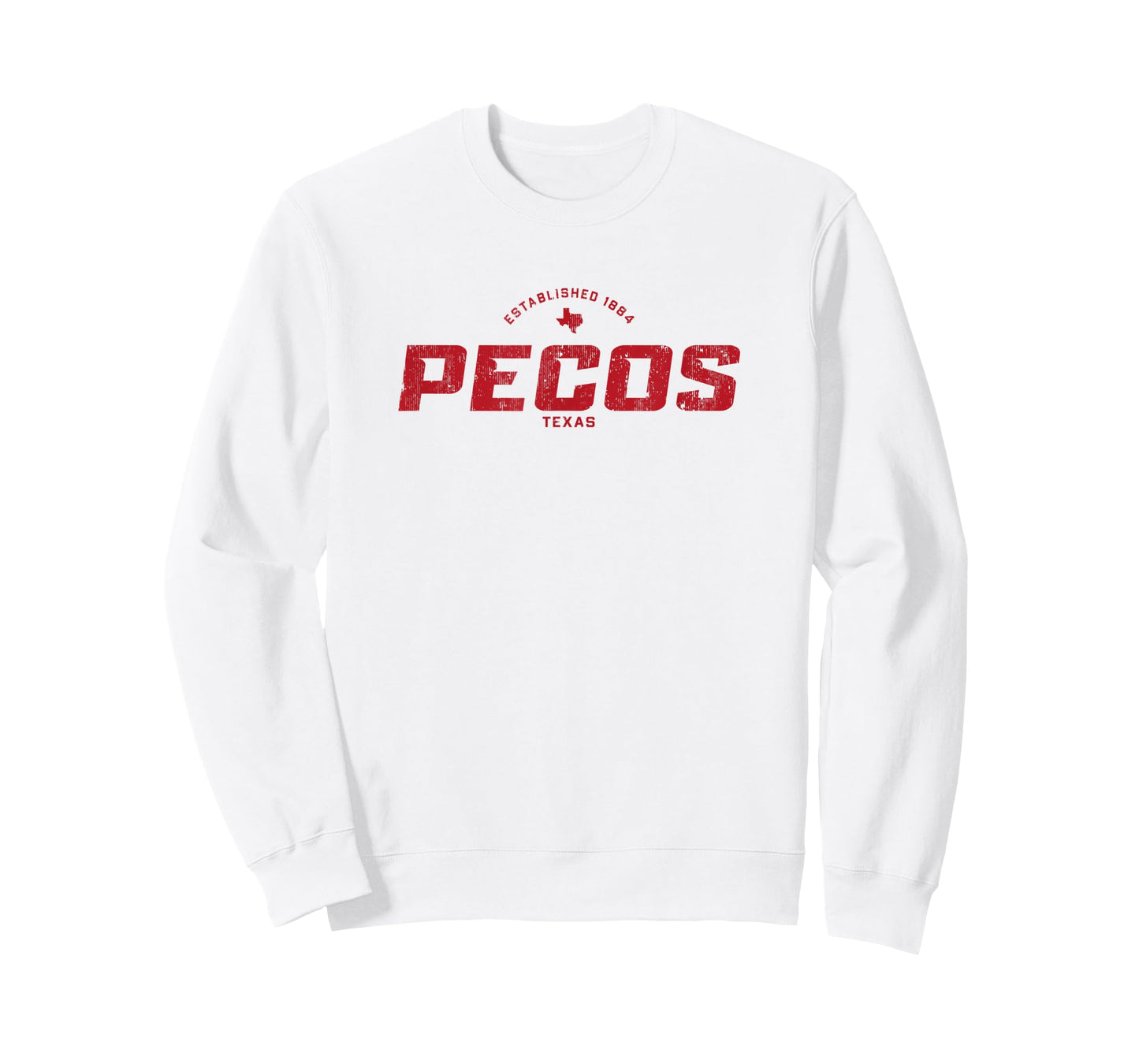 Pecos Texas TX Vintage Athletic Red Sports Logo T-Shirt