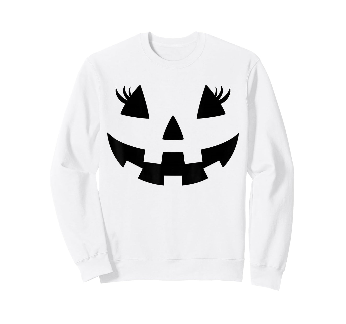 Jack O Lantern Face Pumpkin Eyelashes Hallowen Costume Funny T-Shirt