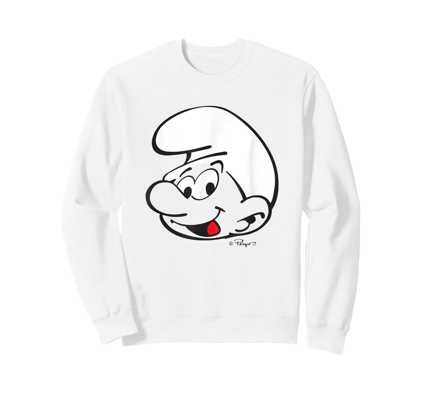 The Smurfs Large Smurf Head Design Retro Cartoon T-Shirt