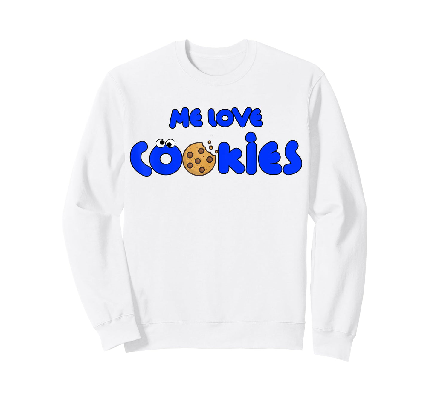 Me Love Cookies Childhood Throwback Blue Cartoon Cute Funny T-Shirt