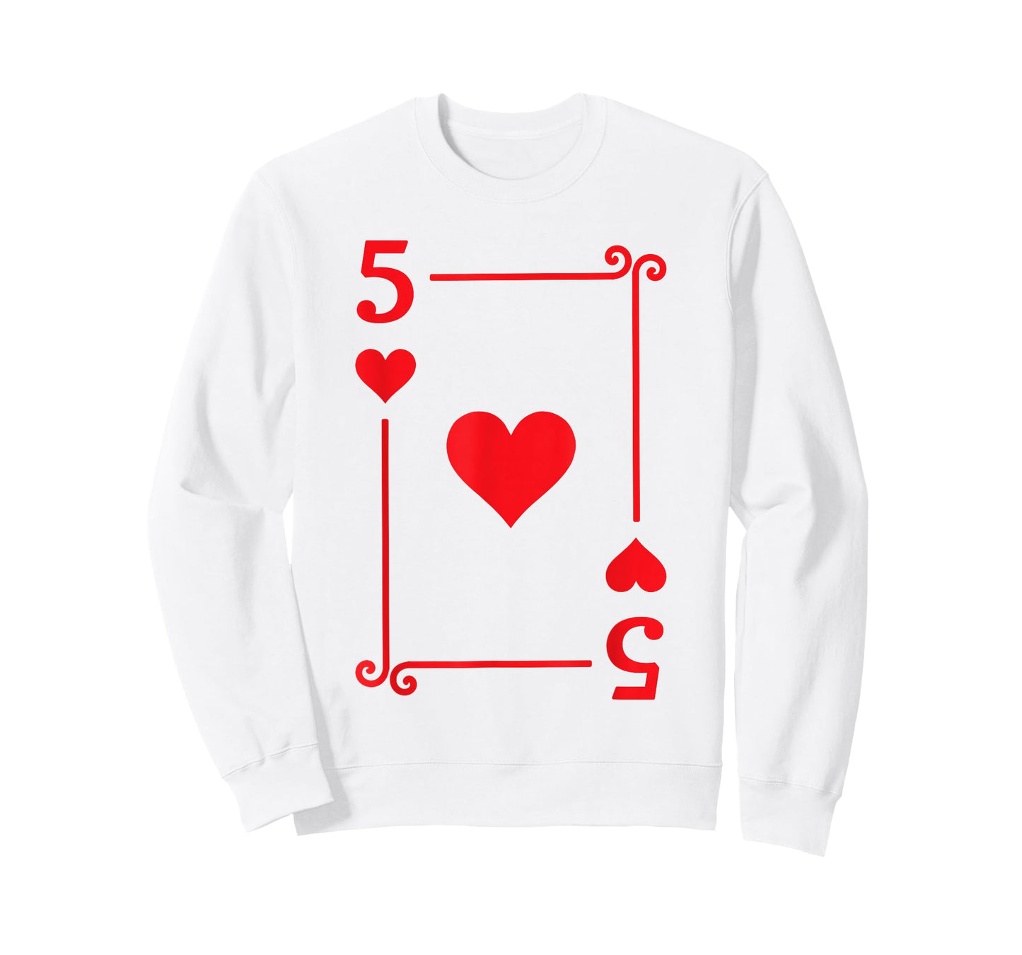 Playing Card Costume Tees - 5 Hearts Card - Five Card T-Shirt