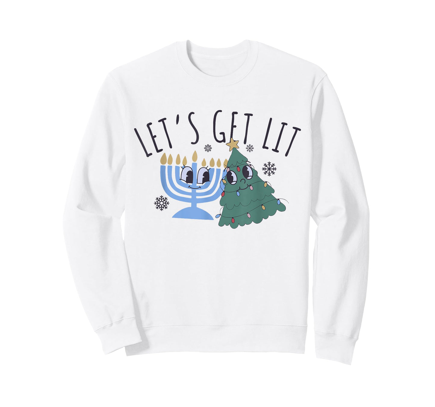 Let's Get Lit Chrismukkah Hanukkah Christmas Matching Family T-Shirt