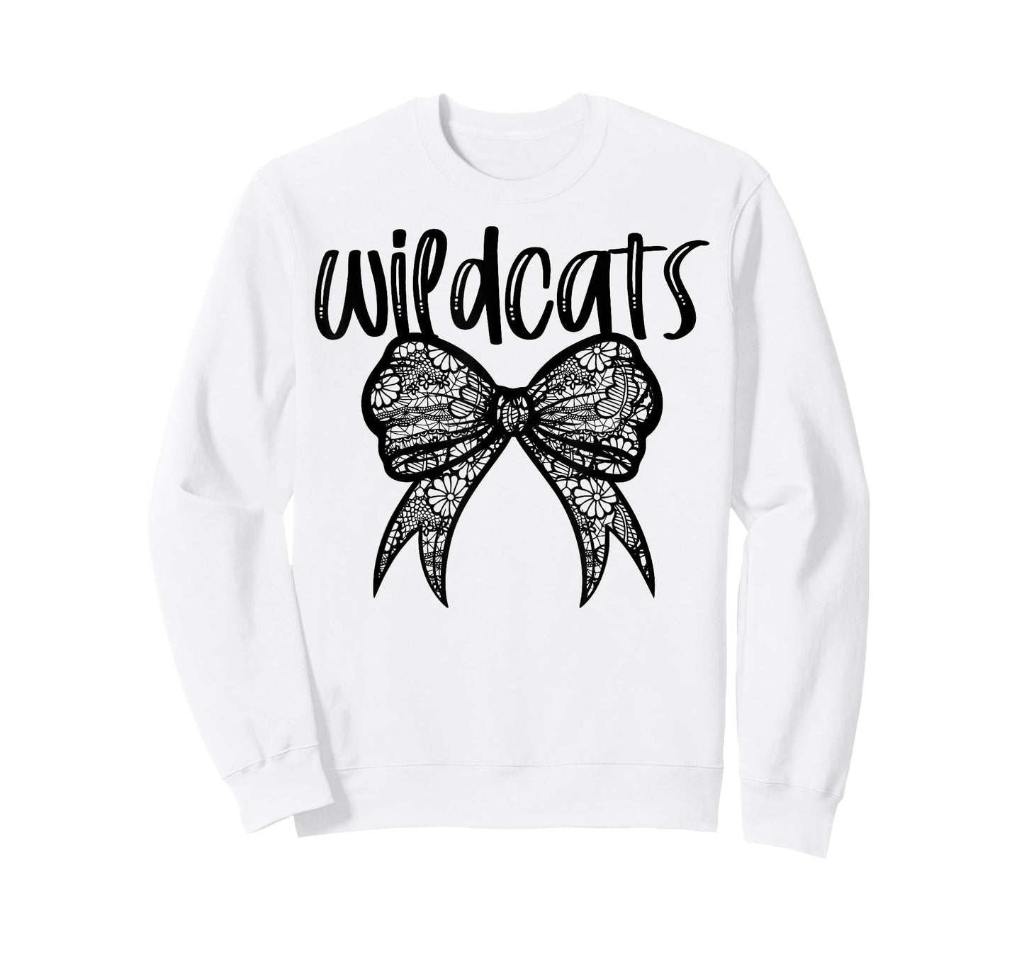 Wildcats Coquette Aesthetic Girly Team Mascot Lace Bow T-Shirt