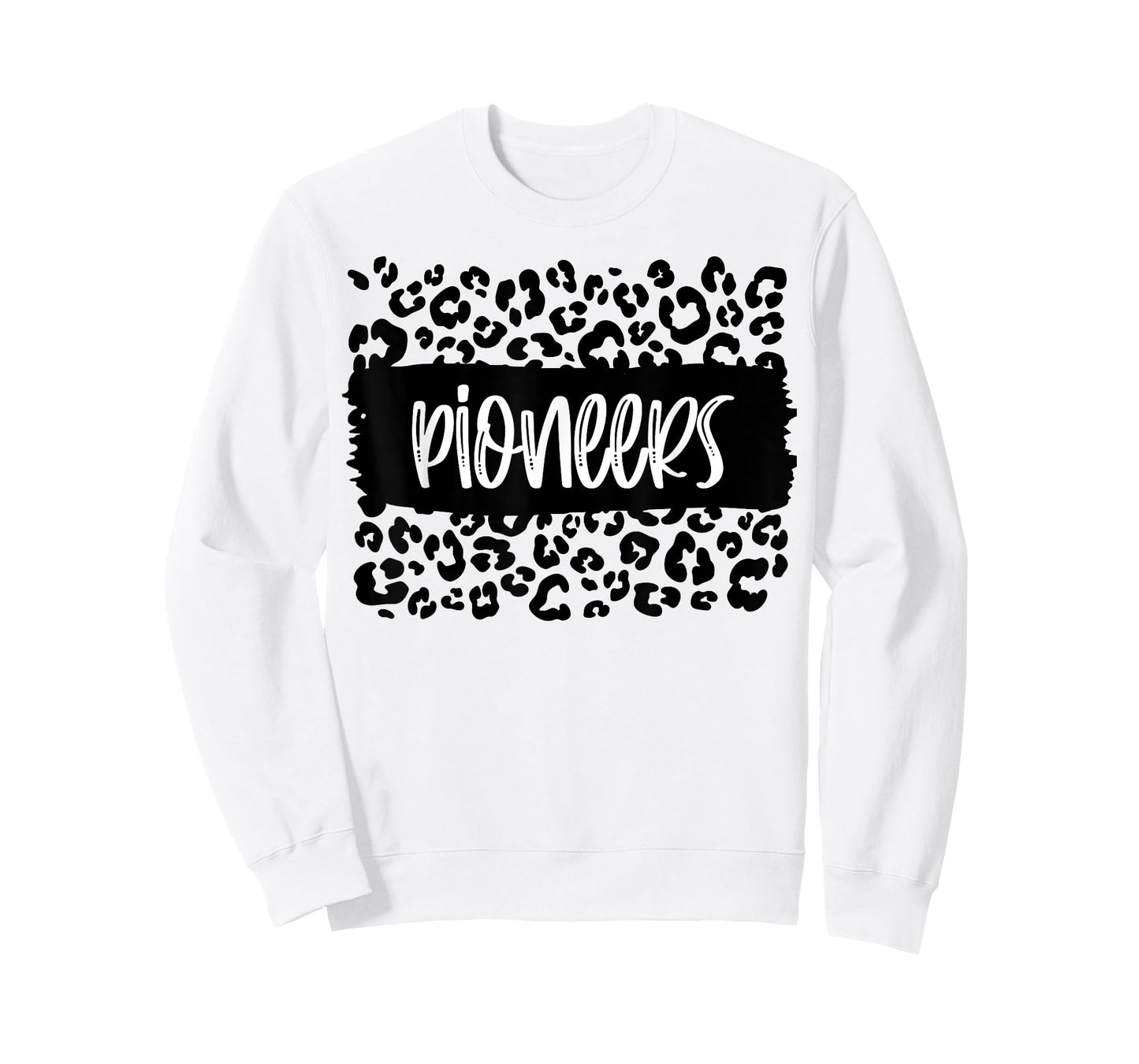 Pioneers Team Mascot School Spirit Game Night Leopard Print T-Shirt