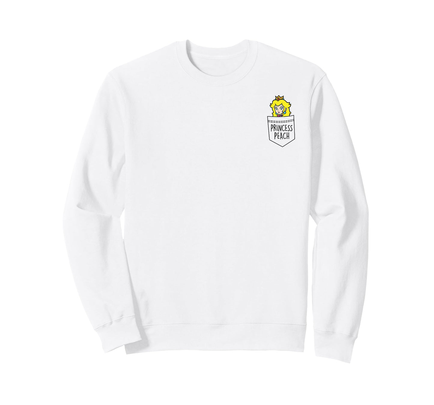 Super Mario Princess Peach Pocket Left Chest Graphic T-Shirt T-Shirt