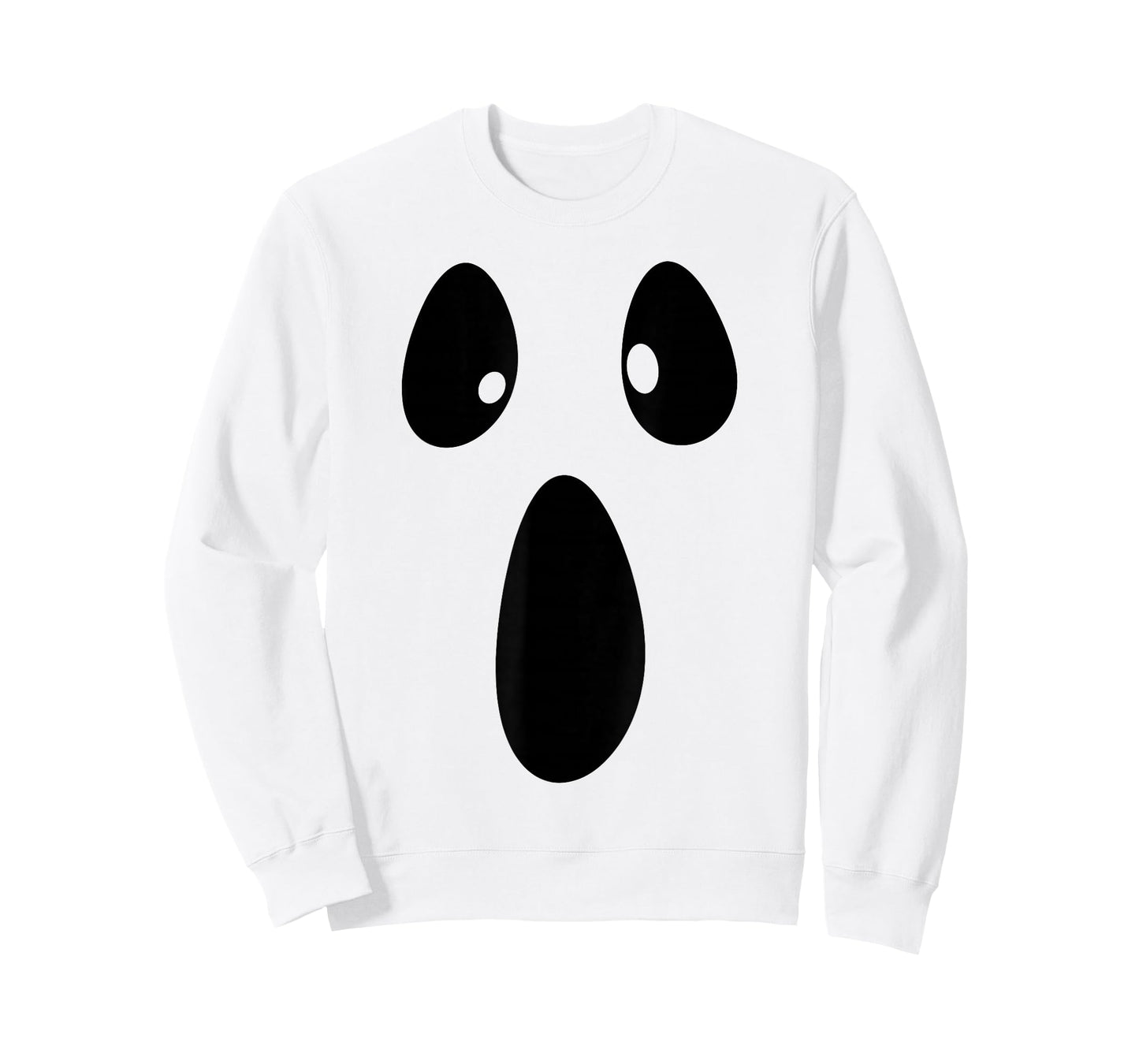 Ghost Silly Face Spooky Halloween Ghoul Face Easy Costume T-Shirt