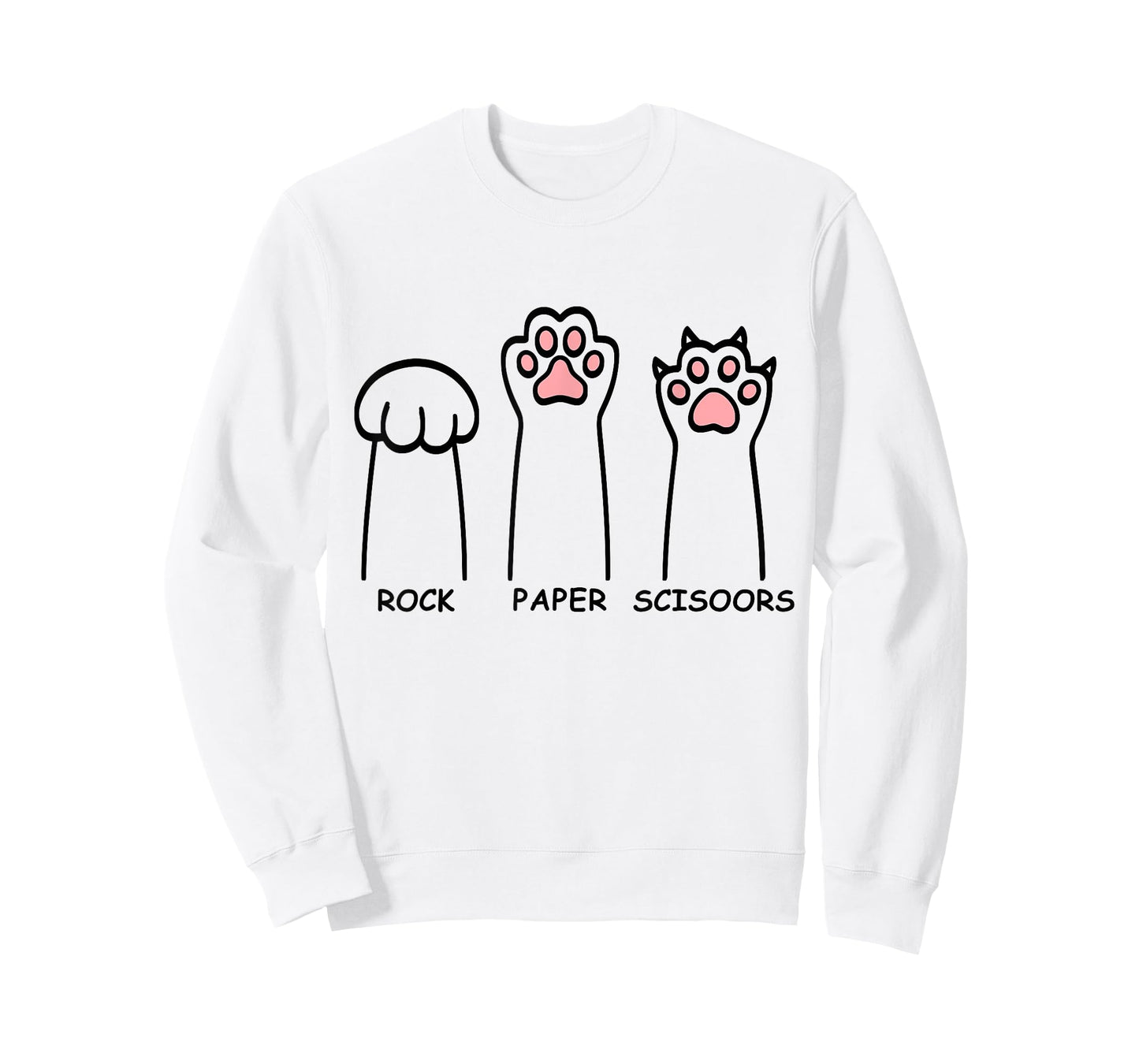 Rock Paper Scissors Hand Game Funny Cat Paws Men's Women's T-Shirt