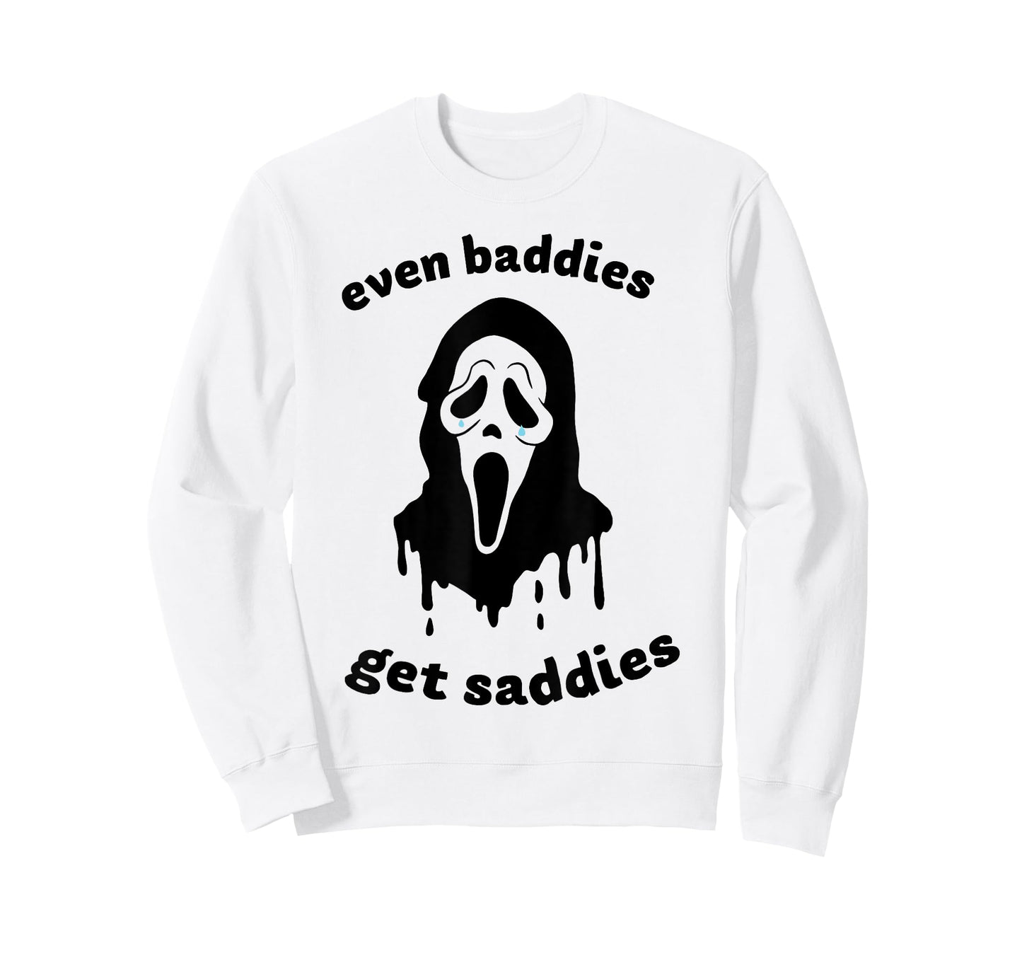 Even Baddies Get Saddies Ghost Mental Health Halloween T-Shirt