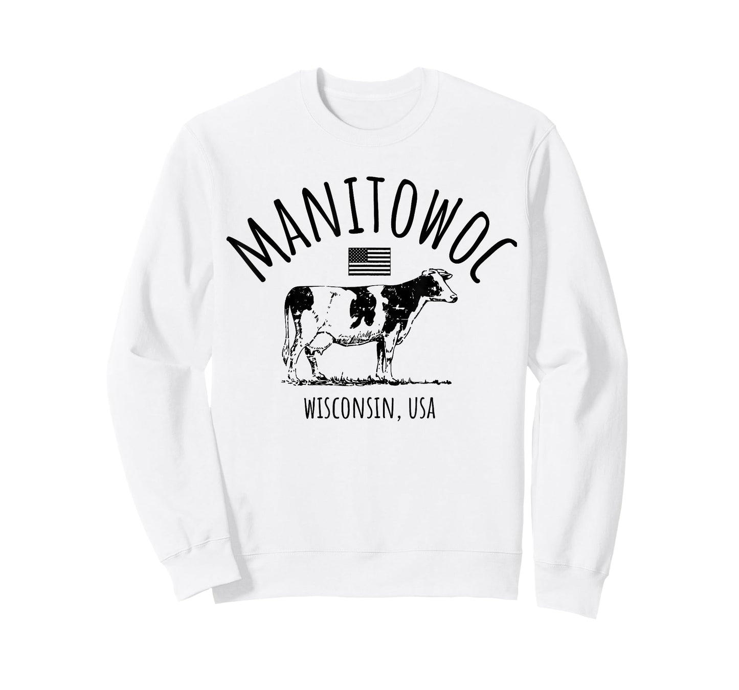 Manitowoc Wisconsin USA Retro Cow Vintage Style Design T-Shirt