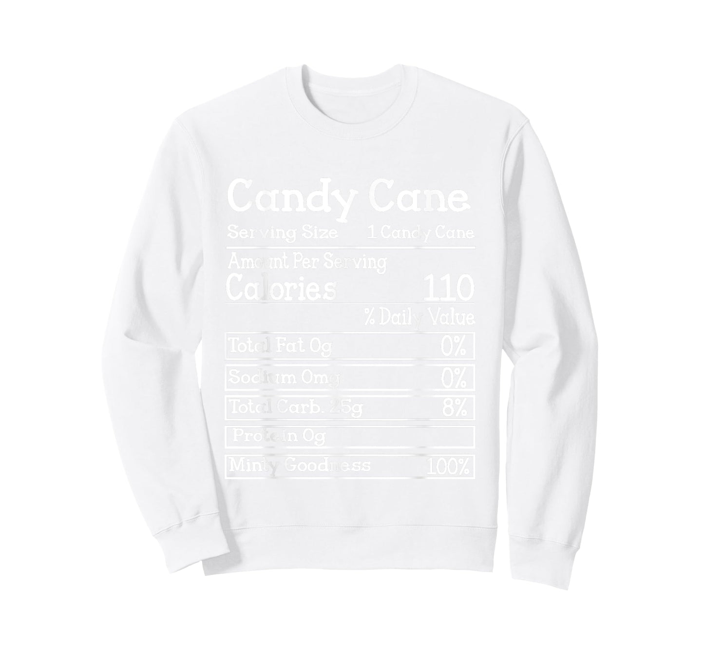 Candy Cane Nutrition Facts Christmas Matching T-Shirt